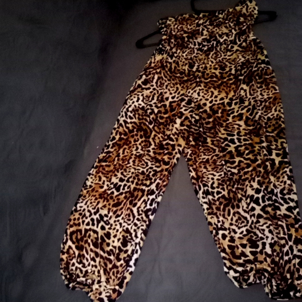 A cheetah print women's jumpsuit